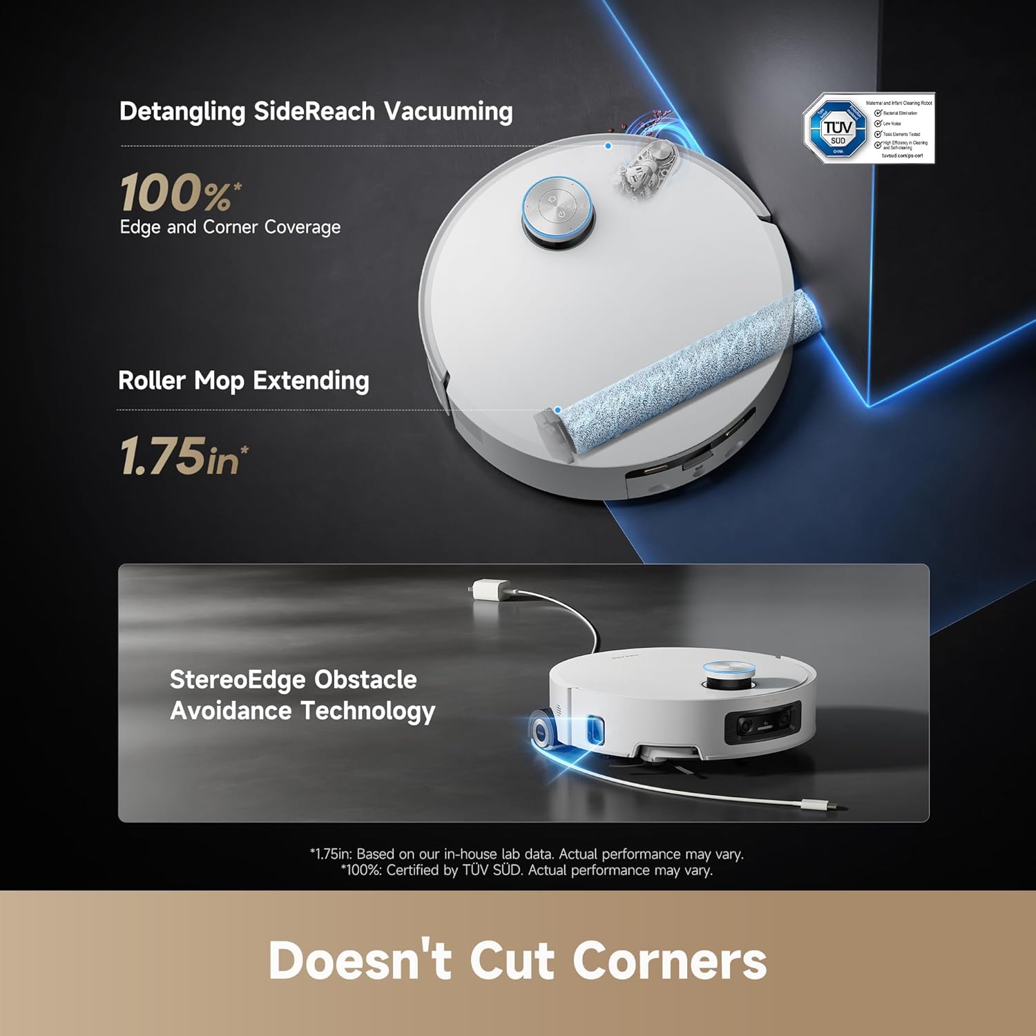 DREAME Aqua10 Ultra Roller Robot Vacuum and Mop & 30,000Pa Suction, Self-Cleaning Dock & Extending Roller Mop, Heat-Washes & Dries, Carpet Protection, AI Camera & LiDAR Avoidance Tech, Voice Control