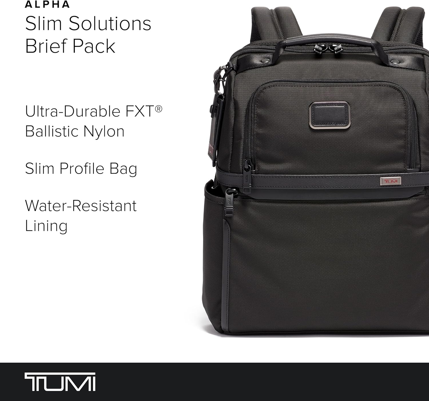 TUMI - Alpha Slim Solutions Brief Pack - Travel Laptop Backpack - Lightweight Business Backpack - Black