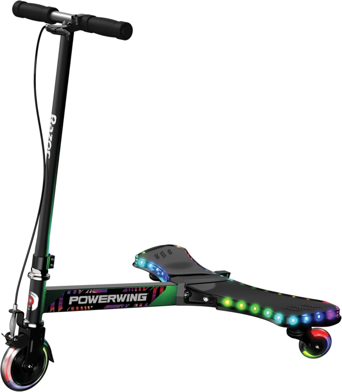 Razor PowerWing Caster Scooter – LED Light-Up Caster Scooter for Kids Aged 6+
