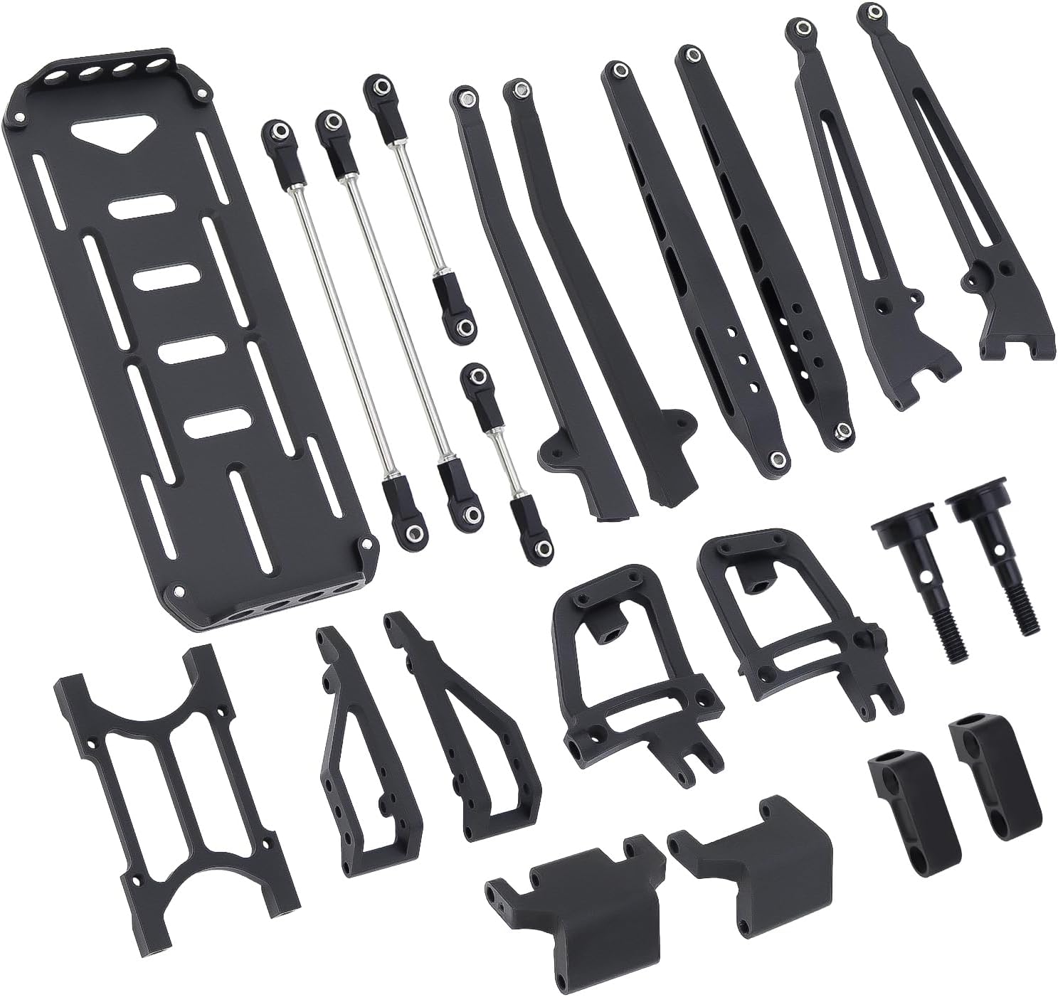 Aluminum 1/10 Twin I-Beam 2WD Pre-Runner Suspension Conversion Kit for SCX10 I II 90046 AXI03025,AXI90104, AX90059 Upgrade Parts(Silver with Tray)