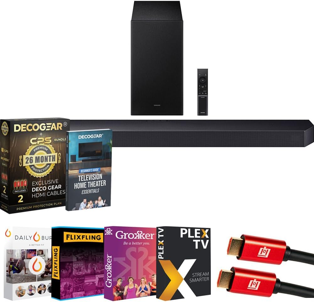 Samsung HW-Q600F 3.1.2ch Soundbar and Subwoofer Bundle with CPS Exclusive 26 Month Protection Pack