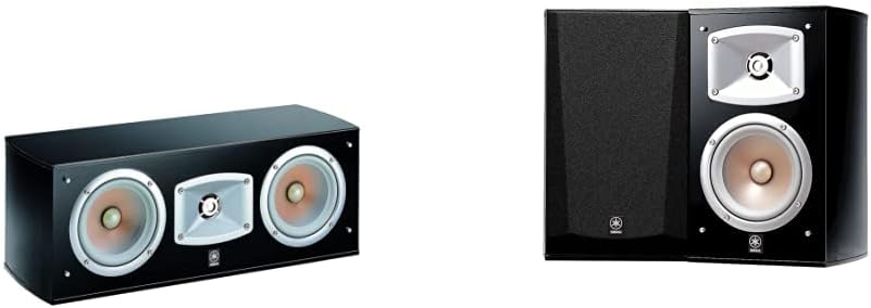 Yamaha NS-C444 Center Channel Speaker + Yamaha NS-333 Bookshelf Speakers (Pair) Black