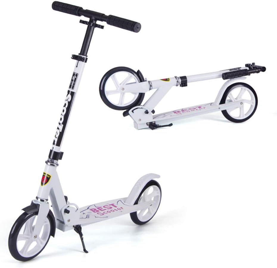 Scooters 2 Wheeled Folding Kick Scooter with Adjustable Handlebar Rear Brake Shock Absorption Mechanism Foot Scooter for Youth and Adult