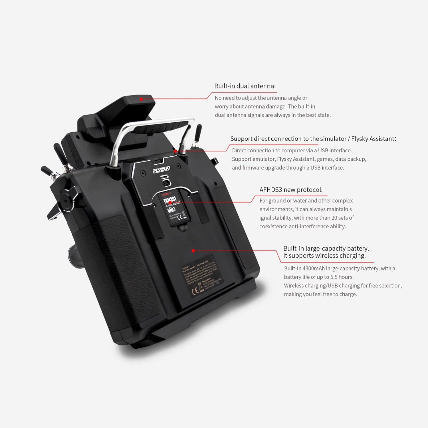 Flysky Paladin FS-PL18 EV Radio Controlle Transmitter, 2.4G 18Channel 3.5 Inch TFT Touch Screen for RC FPV Boat Car Drone with FTr12B Receiver (FS P18 EV)