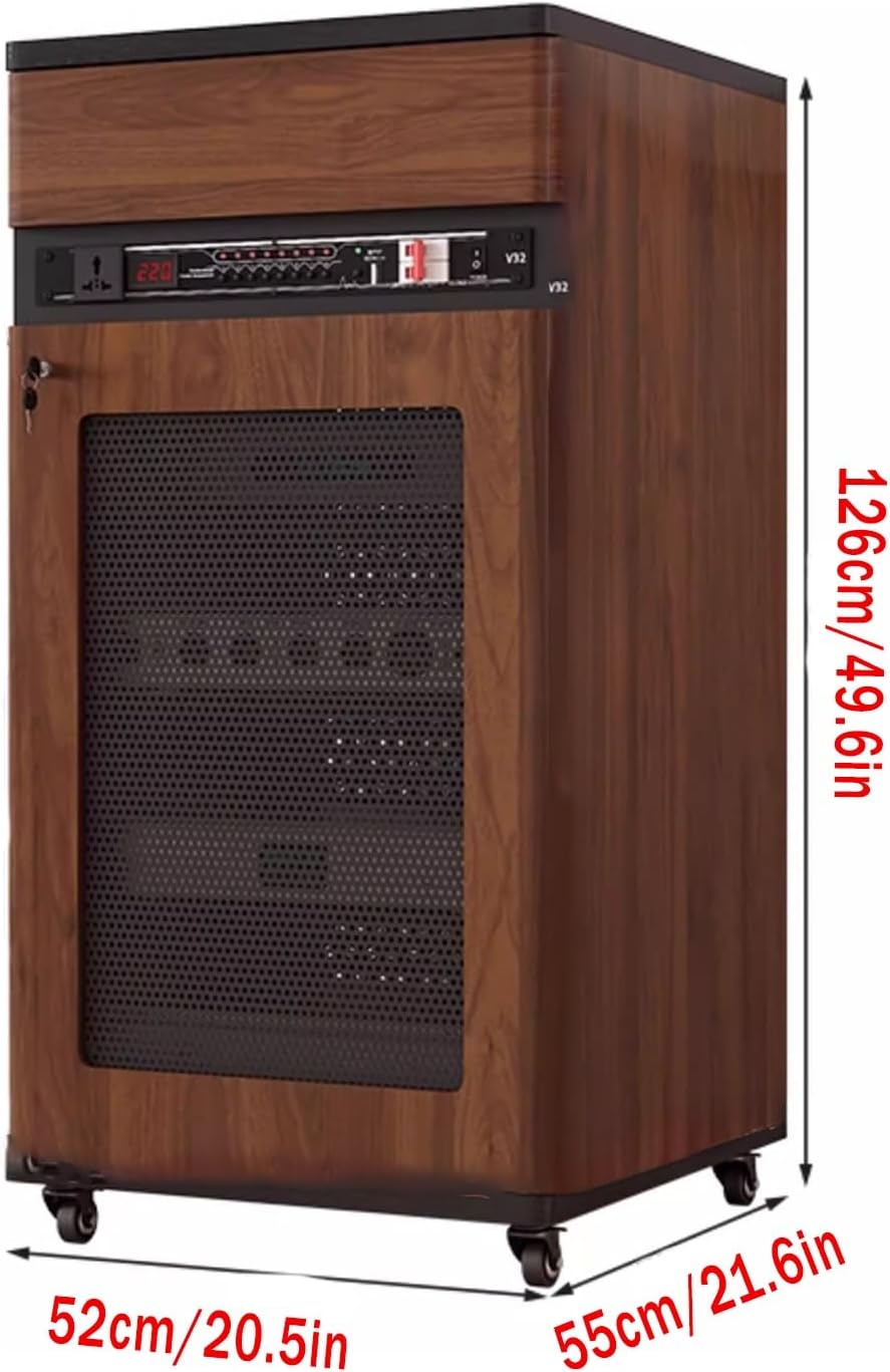 LYXWGRZD Audio Rack Media Stand with Height Adjustable Wooden Shelf