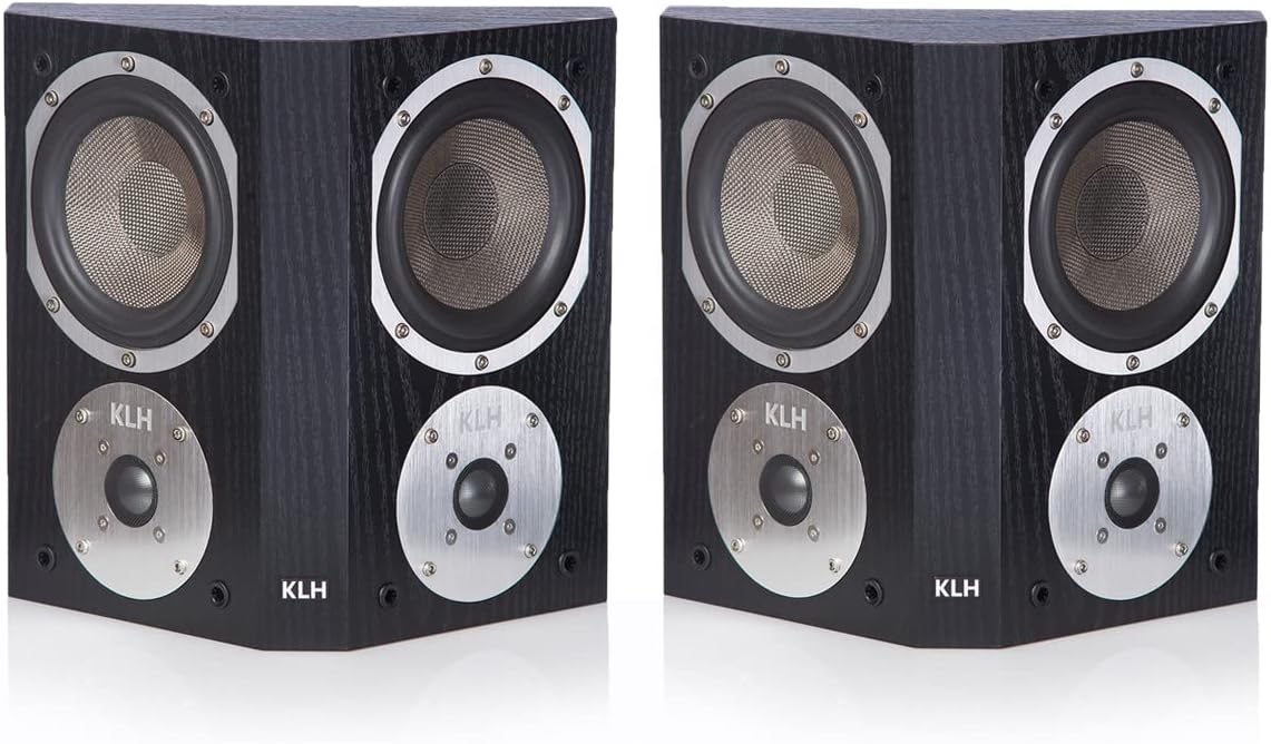 KLH Beacon Dipole Surround Speaker, Black Oak, Pair