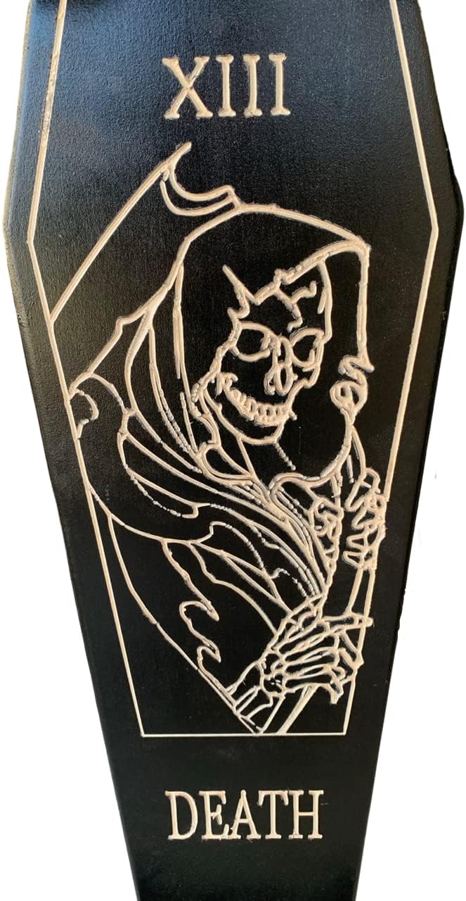 Coffin Death Tarot Black Skateboard | Longboard | 42x12 | Coffin Croozer