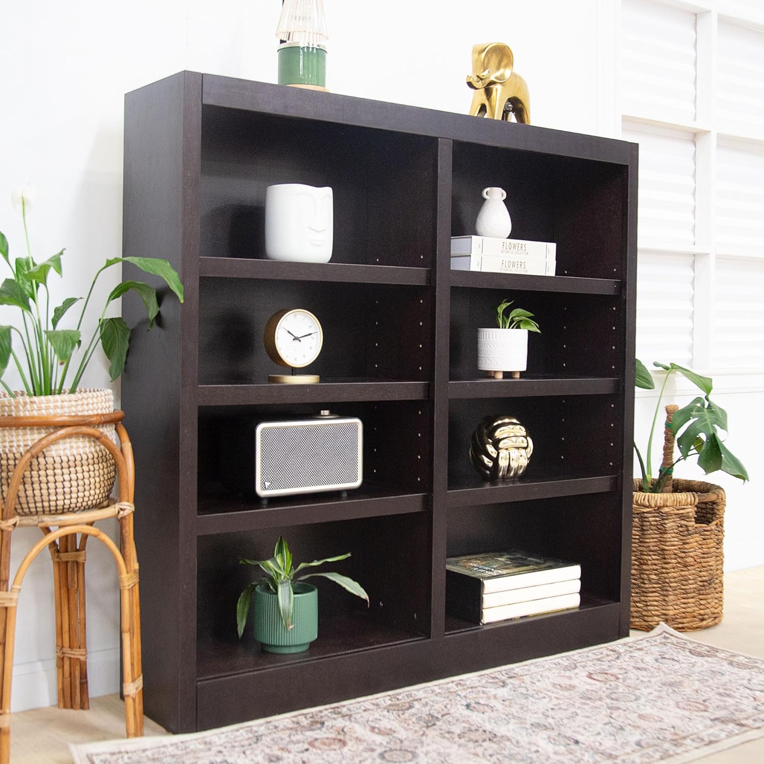 Concepts In Wood Book Shelf - Wood Bookcase Furniture 48 x 48 - Espresso