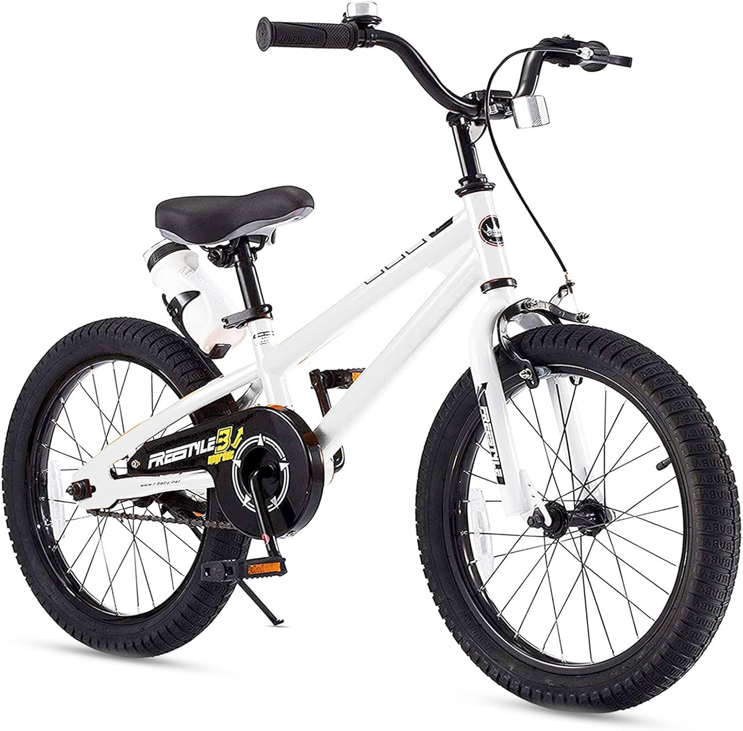 Royalbaby Freestyle Kids Bike 18 & 20 Inch Wheels Bicycles for Boys Girls Ages 5-10 Years, White