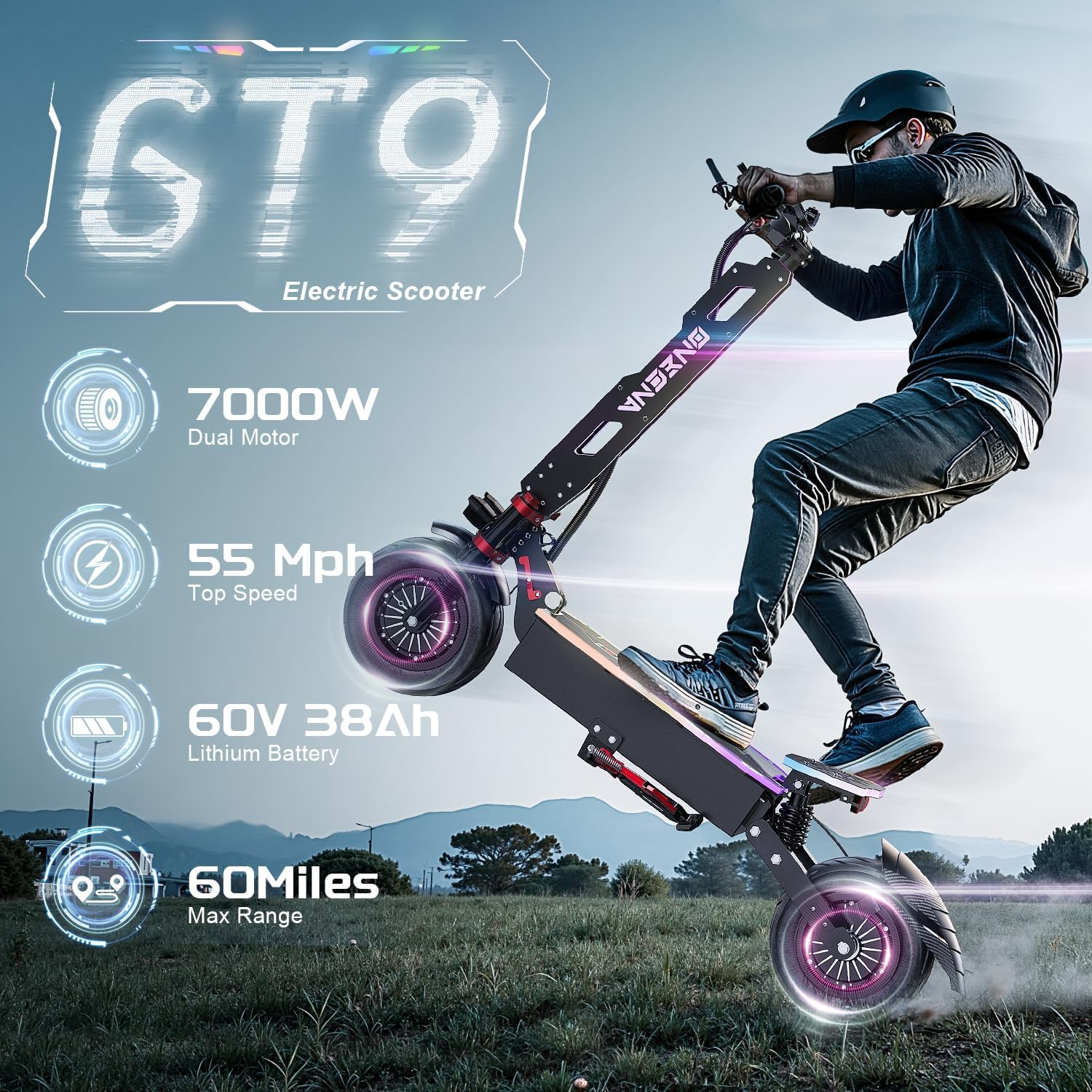 Electric Scooter Adults, 5600W/7000w Dual Motors with 60/70 Miles Range Battery, Up to 50/55 MPH Top Speed, 11