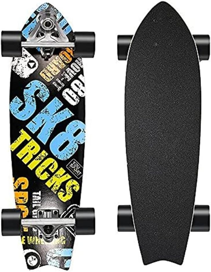 Four-Wheel Skateboard Double Kick Maple Concave Deck Cruiser Complete