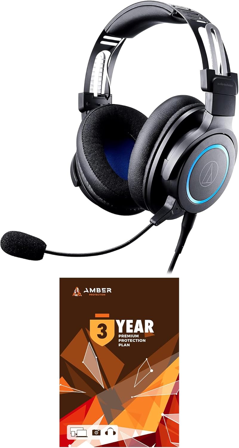 Audio Technica ATH-G1 Wired Gaming Headset Black with an Additional 1 Year Extended Amber Protection (2020)