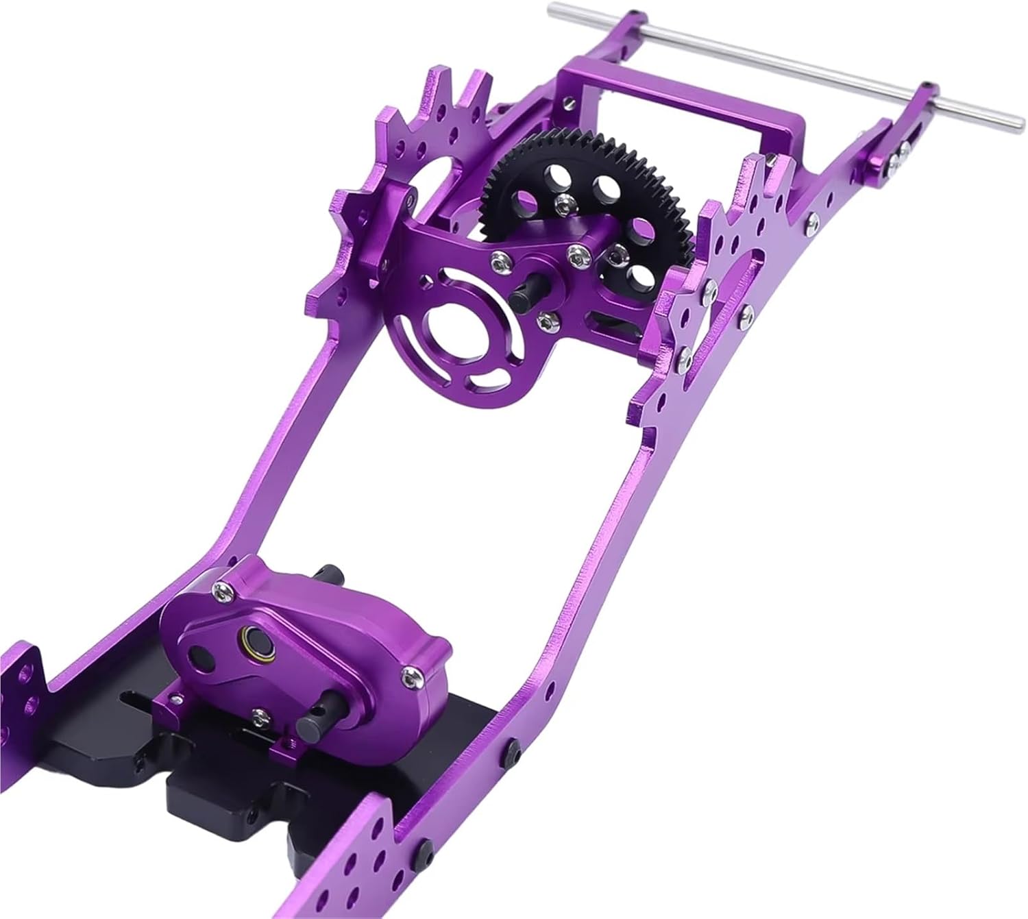RC Car Parts Compatible with SCX10 I II 90046 for Capra for TRX4 for LCG Prefixal Gearbox Front Motor Transmission with Drive Shaft for 1/10 RC Crawler(Purple)