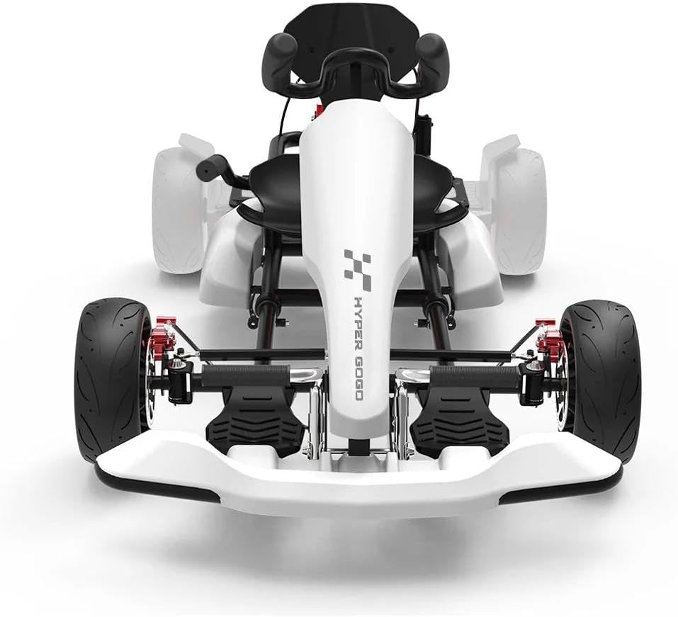 Kids Electrifying Hoverboard Go Kart Kit, Outdoor Pedal Go Karting Car, Outdoor Race Pedal Go Cart Car for Kids and Adults (White)