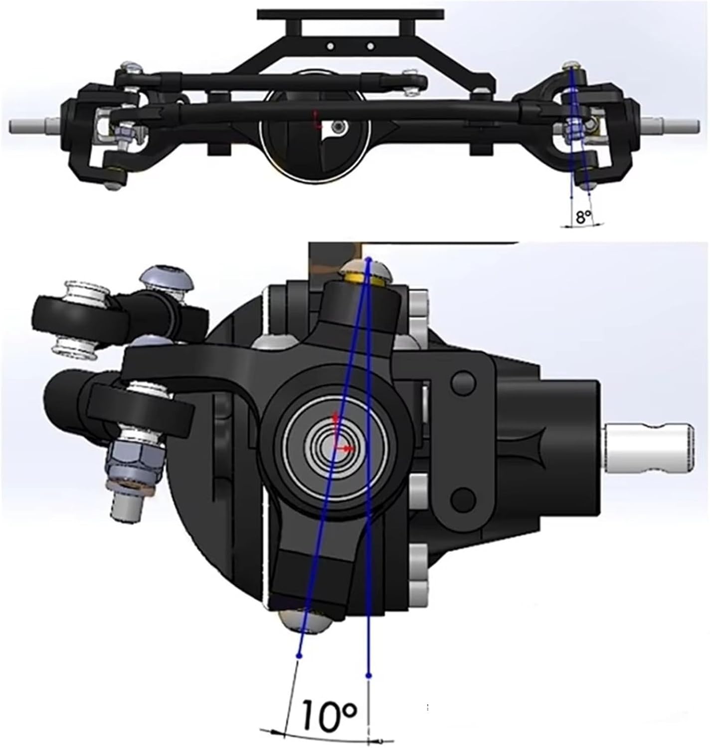 RC Car Accessories Compatible with D90 D110 for Gelande II TF2 for Yota II 1/10 RC Crawler Upgrades Parts CNC Metal D90 Front and Rear Axle