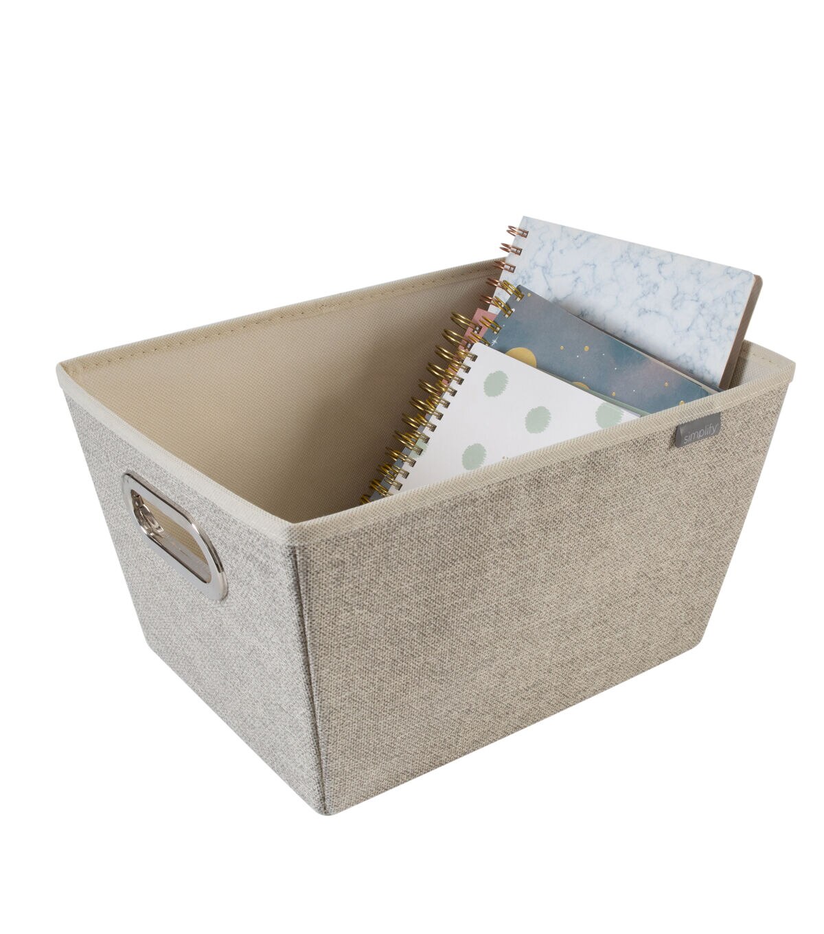 Simplify 13 Faux Jute Grommet Storage Bin With Handles