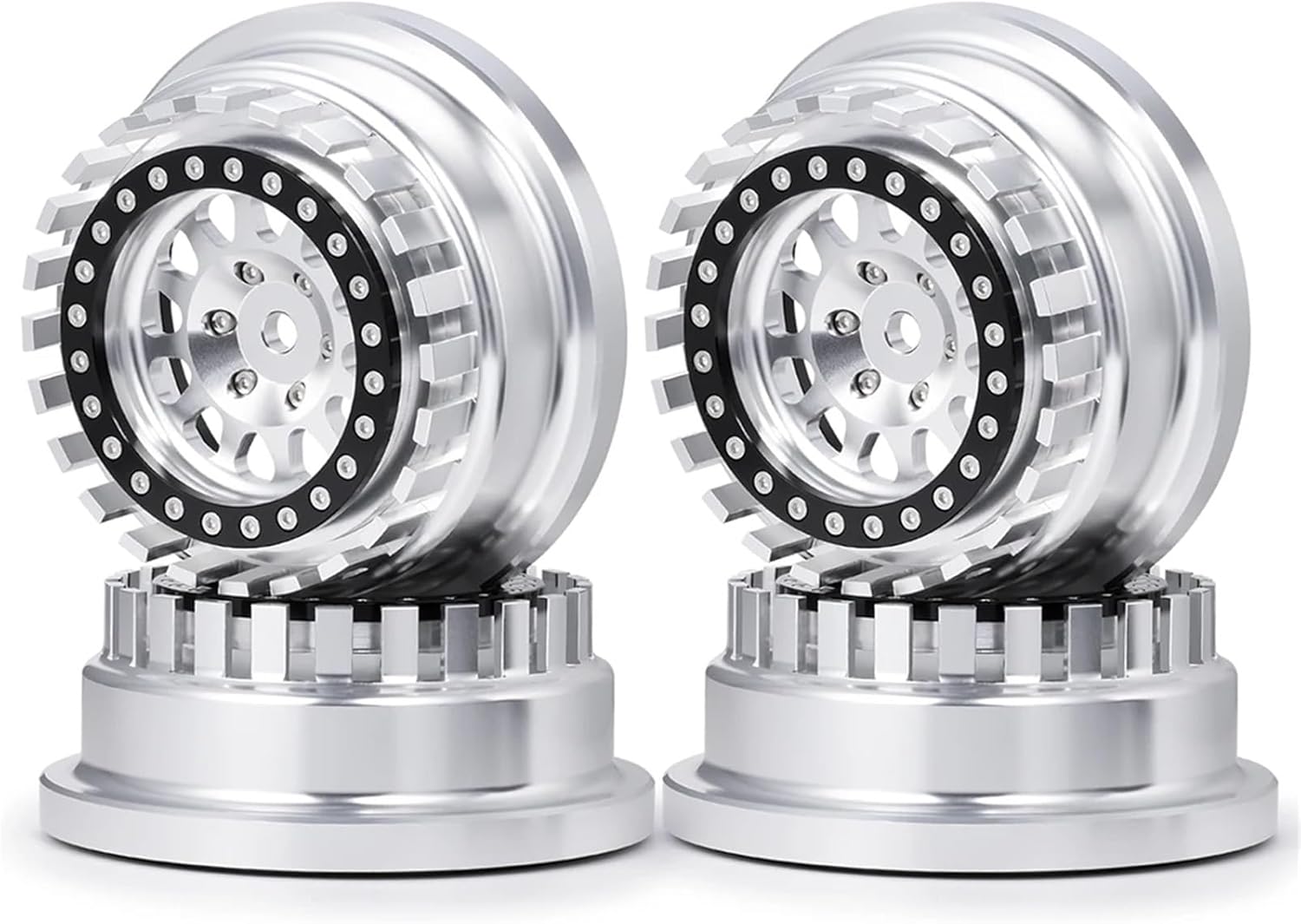 For UDR For Traxxas For Unlimited For Desert For Racer Proline Hyrax 1/7 Aluminum Beadlock Wheel Rim Hub Tire 101063-00 RC Car Parts Models(Titanium,4PCS)