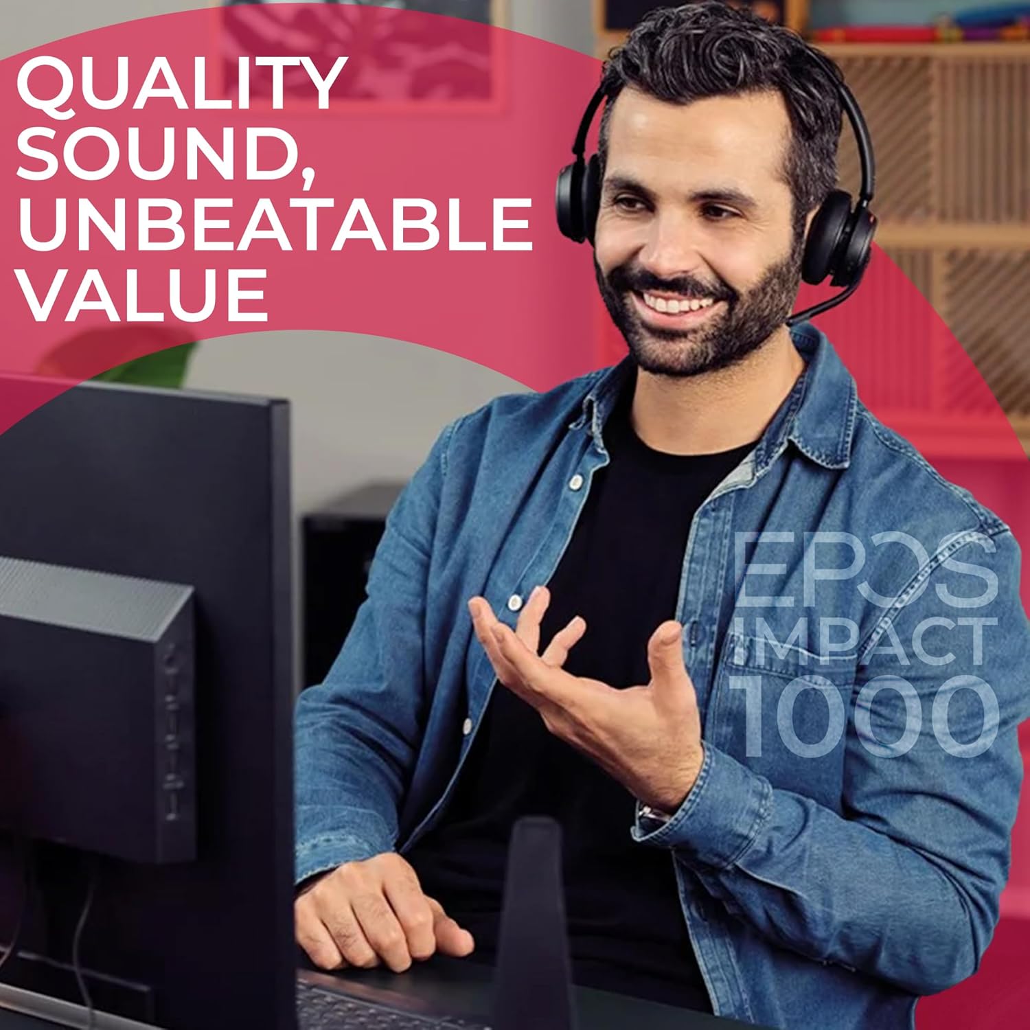 EPOS Impact 1060T ANC Stereo Bluetooth Headset (Teams Version) Bundled with Global Teck Gold Support Plan and Microfiber Cloth - for Conferencing, Distance Learning, Remote Work, School, Streaming