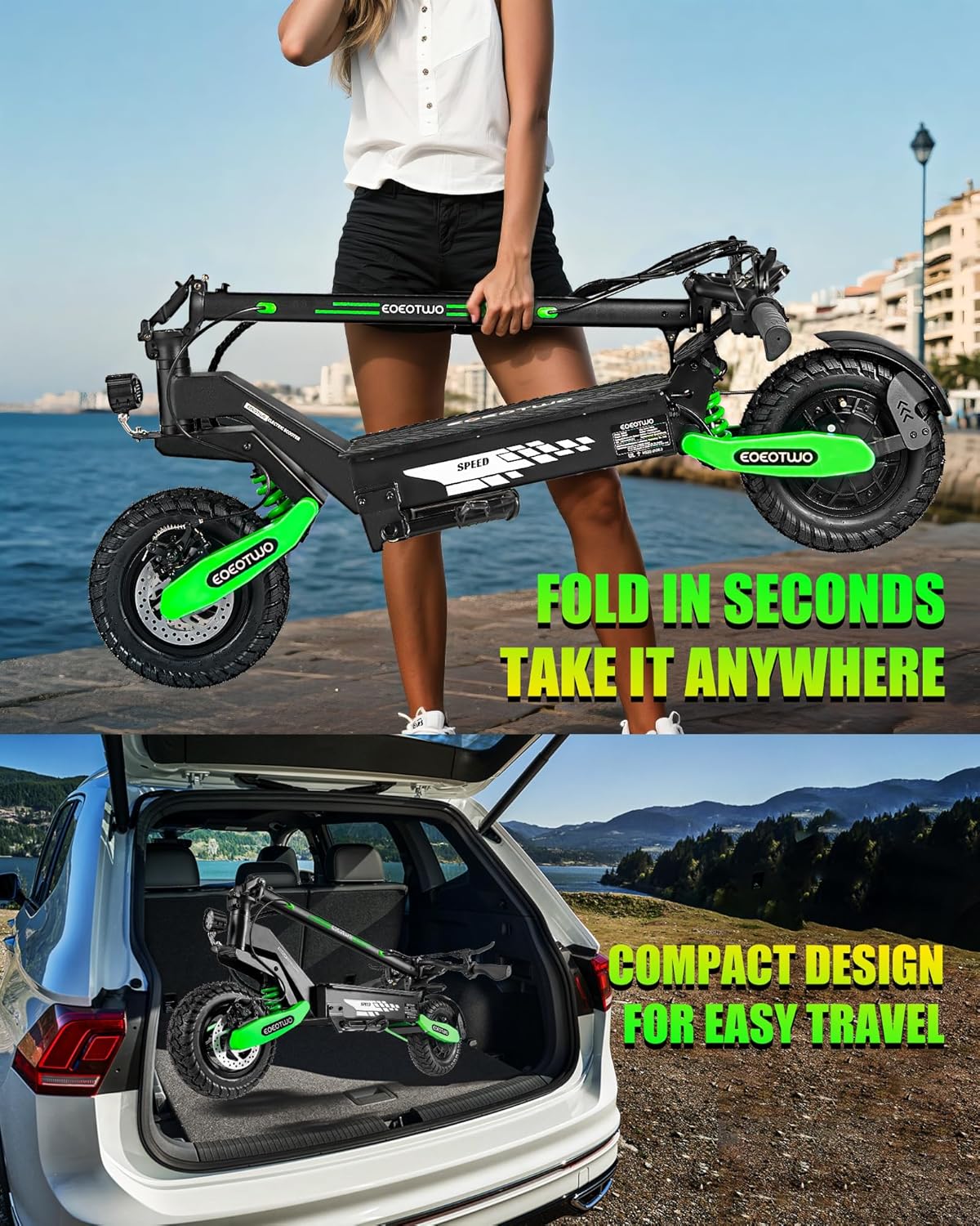 Electric Scooter for Adults, 1200W Motor Fast E Scooter, 11