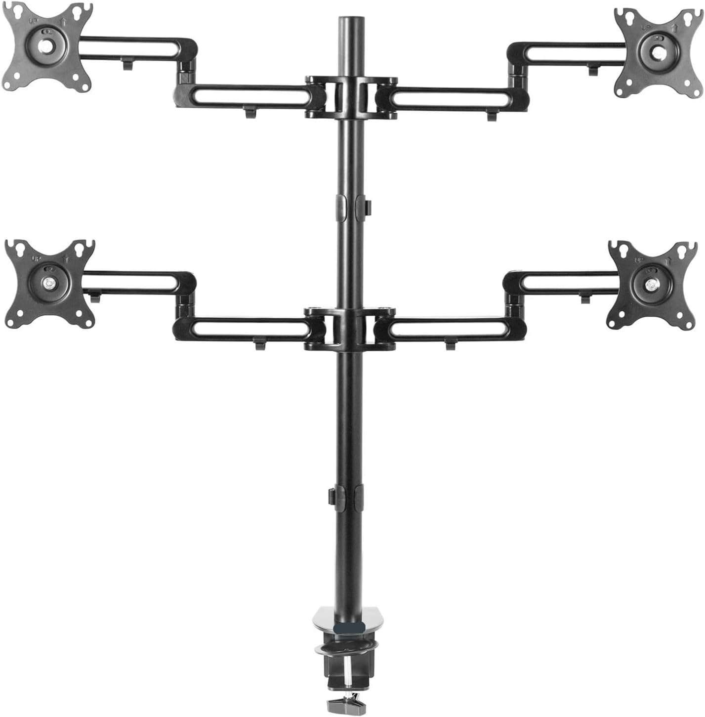 Quad LCD Monitor Fully Adjustable Desk Stand | Suitable for 4 Screens 17 to 32 inches