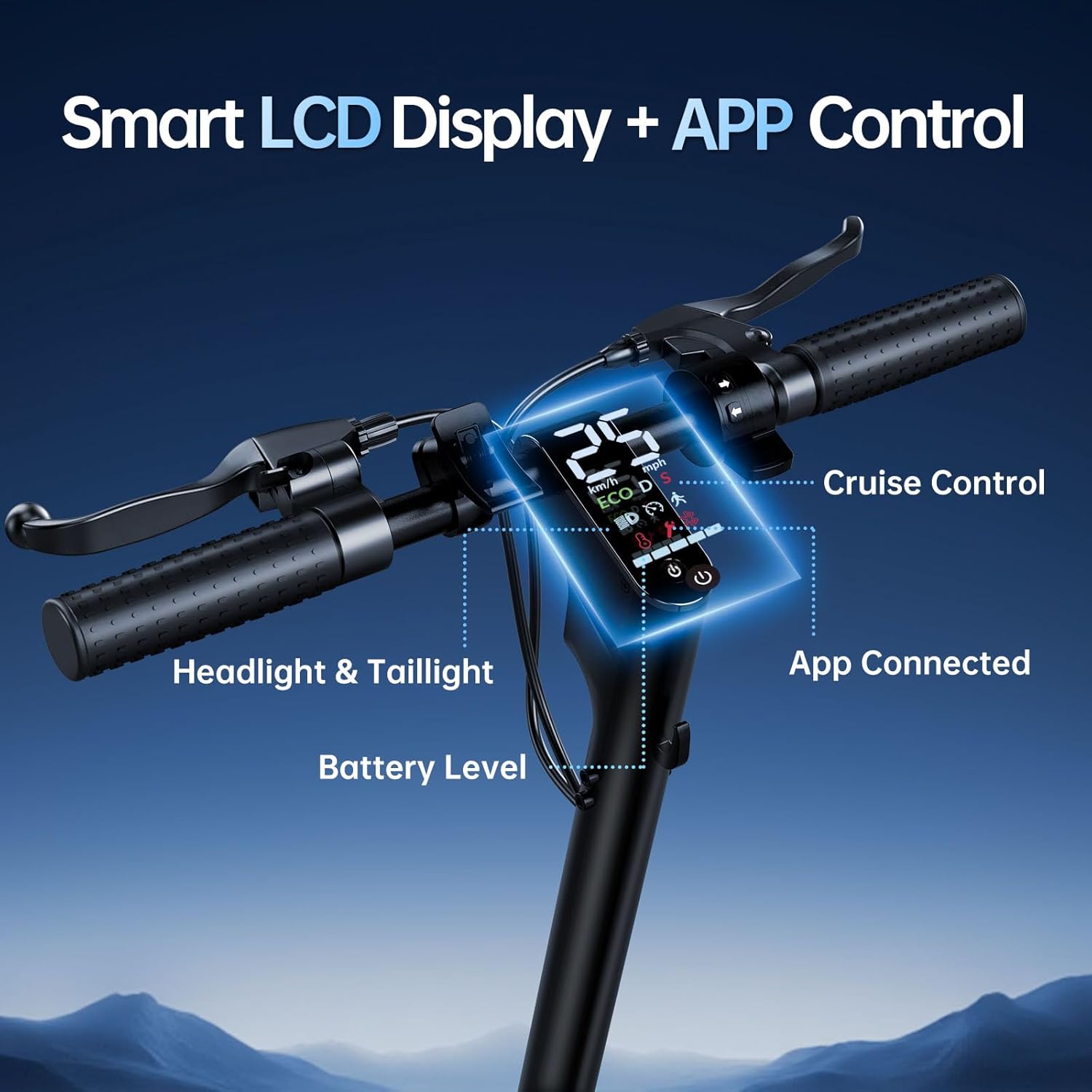 Electric Scooter for Adults, 1000W Peak Motor, 25 MPH, 28 Miles Long Range, 9.3