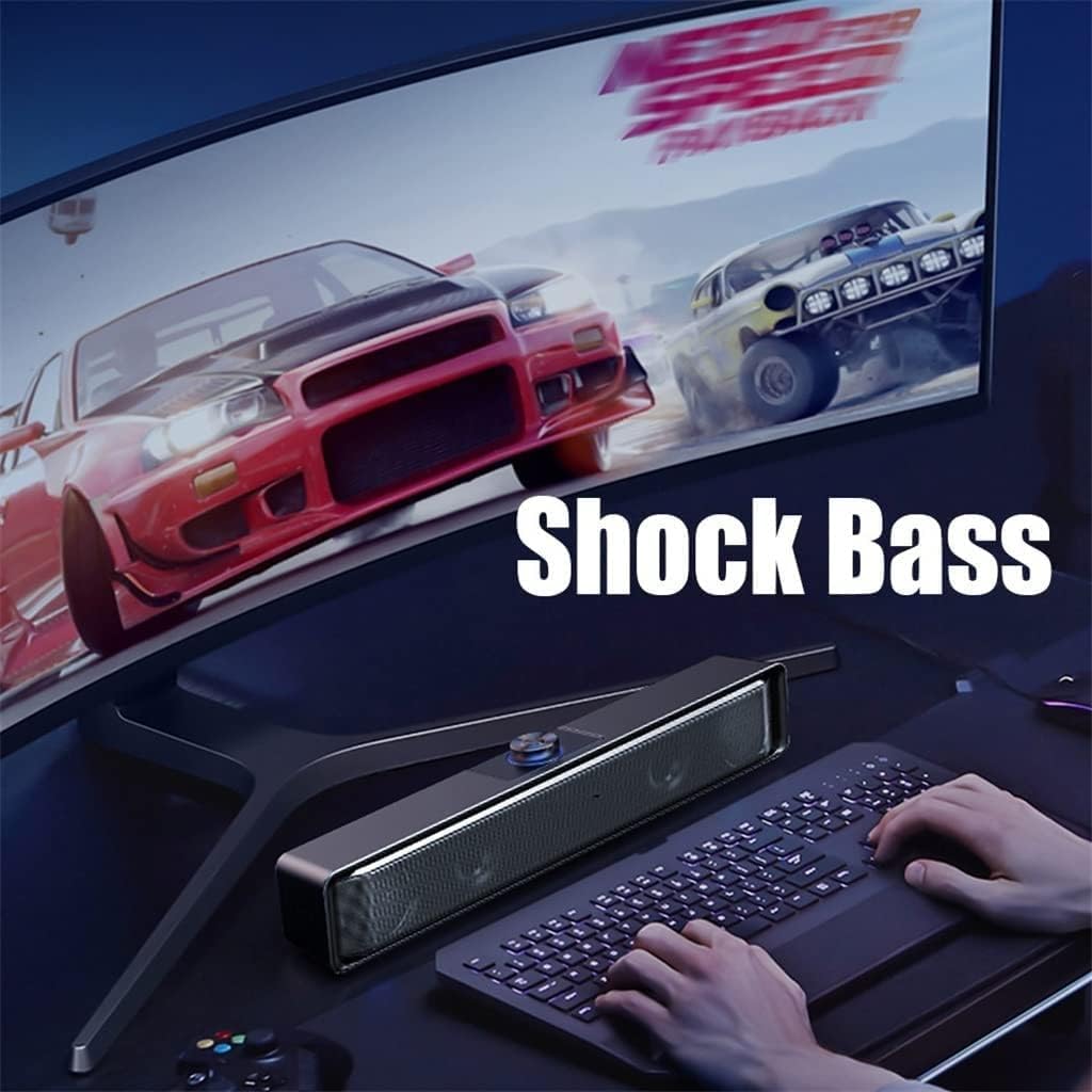 Computer Speakers, PC Speaker for Desktop, Desk Computer Sound Bar 3.5mm Aux-in Connection, USB Powered, for Laptop Monitor