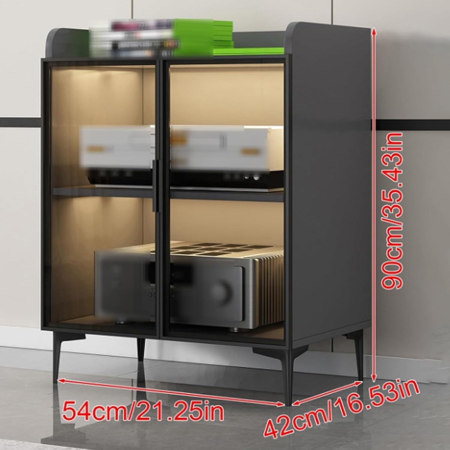 YUGXTH 2/3 Tier AV Cabinet Media Stand