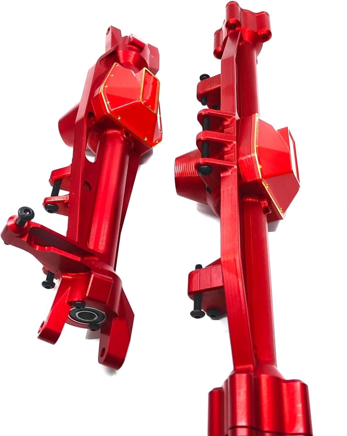 RC Crawler Axle for Axial for SCX6 for Honcho 1/6 rc Car Replacement Parts CNC Aluminum7075 Front and Rear Axle Housing(Red)