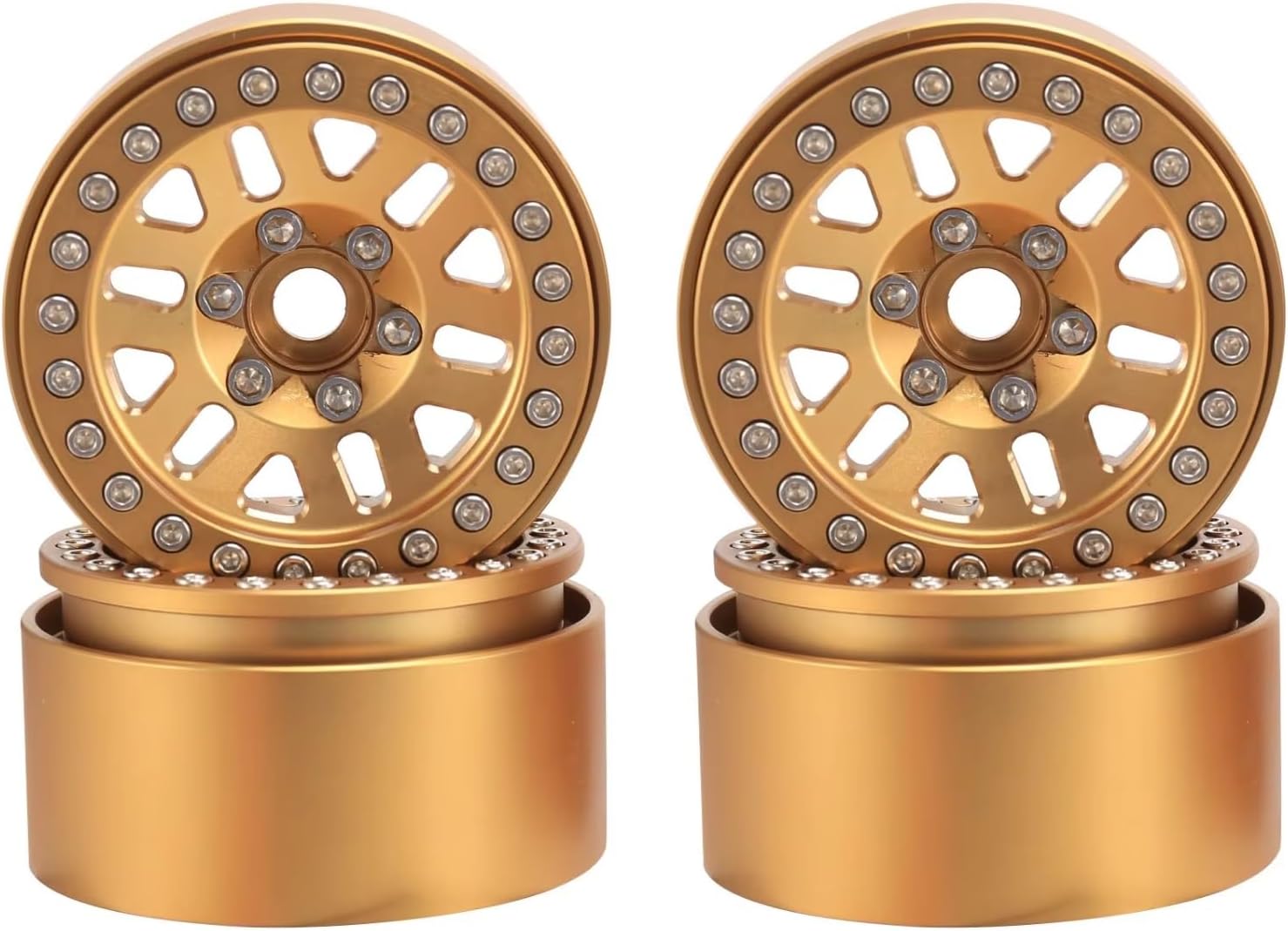 RC Car Accessories for Traxxas for TRX-4 for Axial for SCX10 D90 YK4082 1/10 240g/pcs Heavy Brass Beadlock 1.9 Wheel Hub Wheel Rim RC Crawler Car