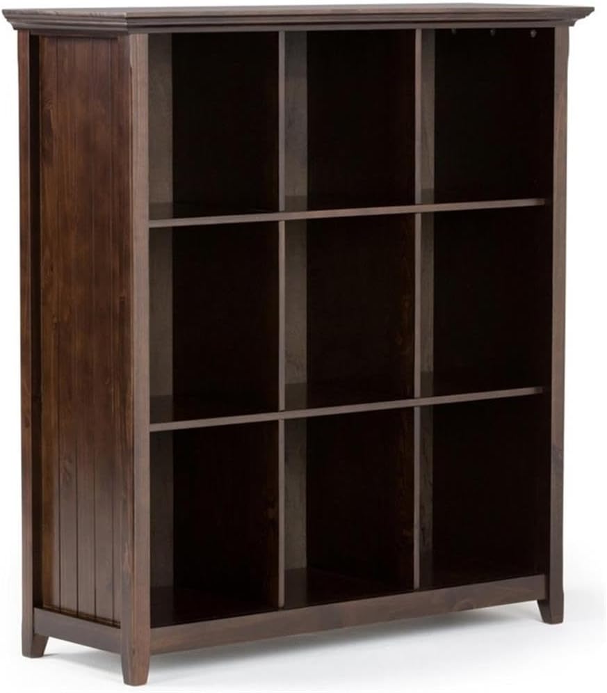 Trent Home Wood Transitional 9 Cube Bookcase and Unit in Brunette Brown