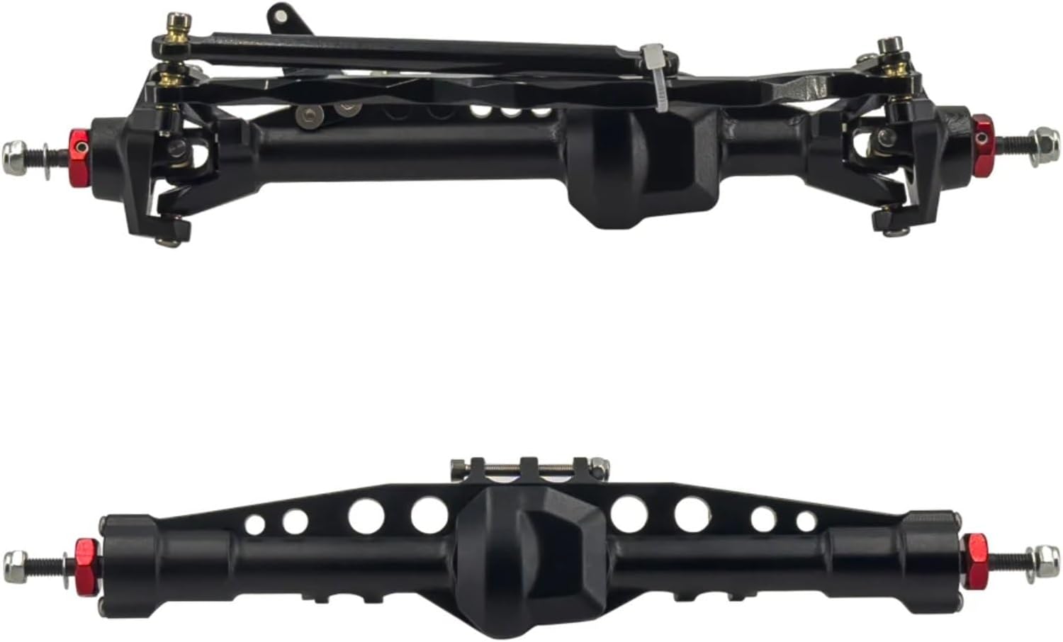 RC Car Parts for Axial for Scx10 Iii Axles for Bronco for Gladiator Cj7 1/10 Rc Crawler for Wrangler Upgrades Accessories Front Rear Straight Axle Set(Black,1 Set)