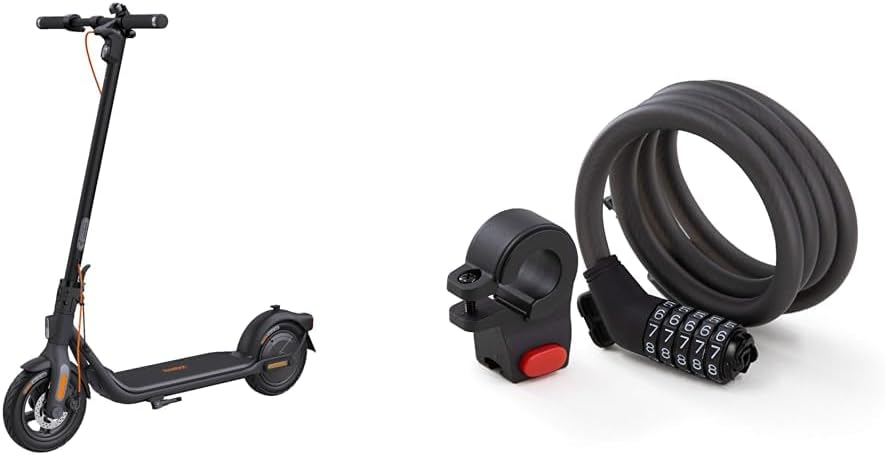 Segway Ninebot F2 Pro Electric KickScooter Bundle with 5-Digit Combination Cable Lock for Scooters