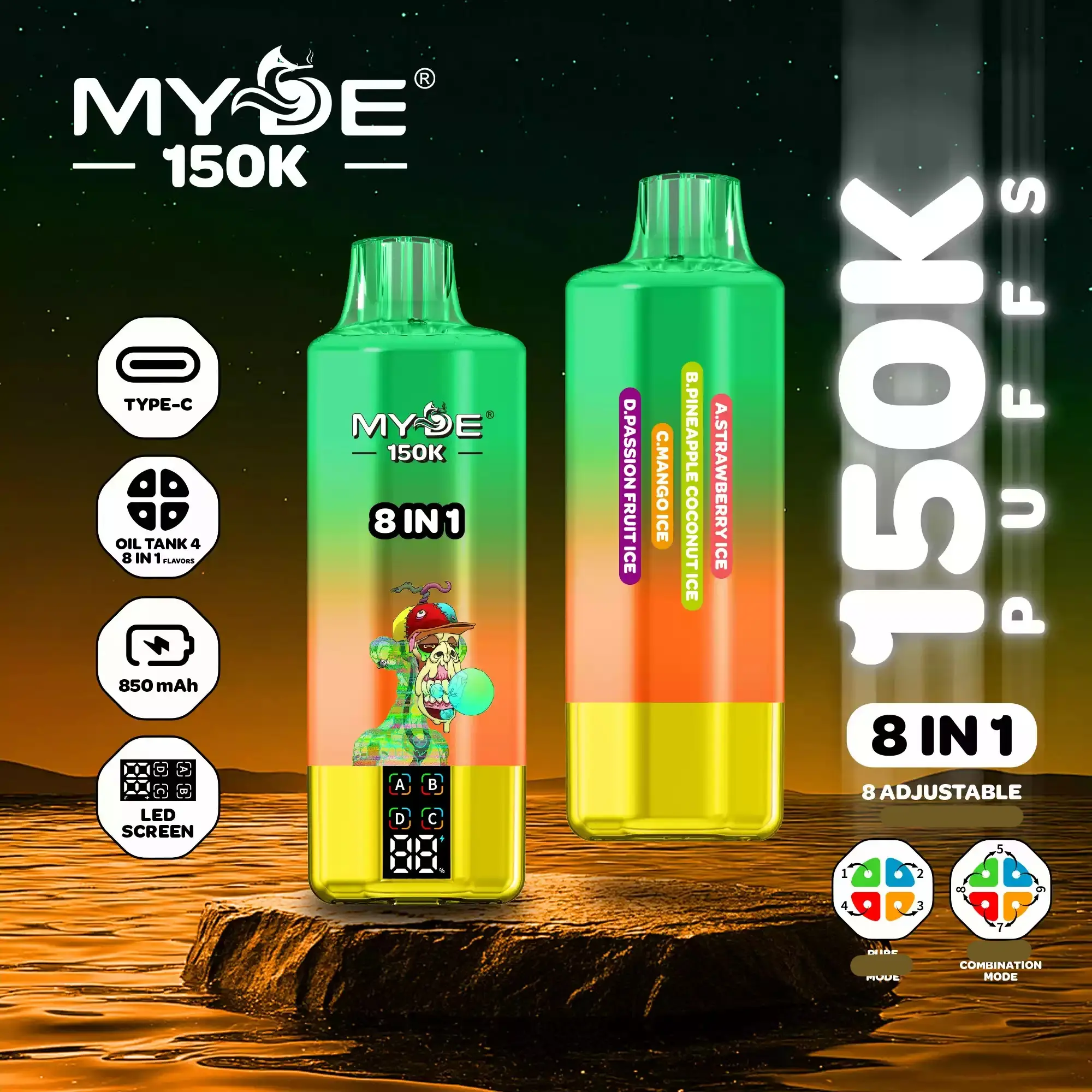 MYDE 150K 8 in 1 (10pcs) - MYEU VAPES
