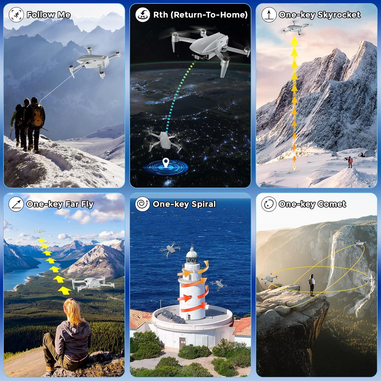 Contixo F36 GPS Drone with 4K Camera, 3-Axis Gimbal Stabilizer, 2 Miles Long Range, 25 Min Flight, Optical Flow, Brushless Motors, Follow Me, One Key Return FPV Drones, No FAA Registration Needed