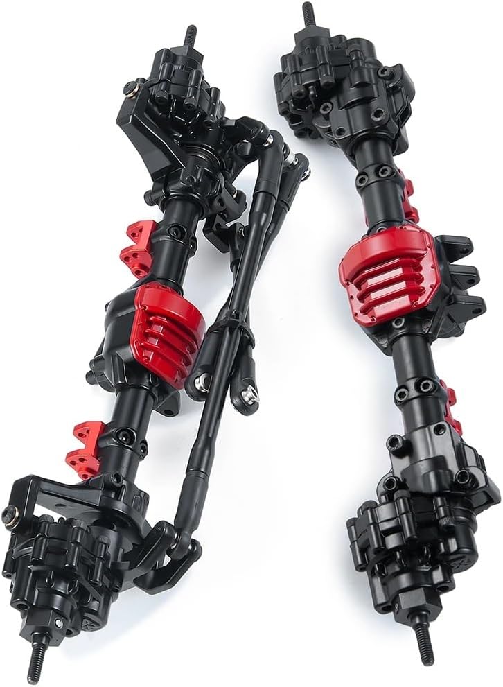 RC Vehicle Axles Compatible with Axial SCX10 II 90047 90046 CNC Aluminum Alloy Front/Rear Portal Axle 1/10 RC Rock Crawler Car Truck Accessories(1Set)