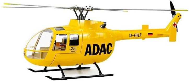 FlyWing BO-105 Scale Four Blade Metal Rotor Head & 10CH Transmitter - Remote Control Helicopter, GPS & 3D Mode Outdoor RC Helicopter RTF for Adult, Beginners (Yellow (BO105-RTF-Y))