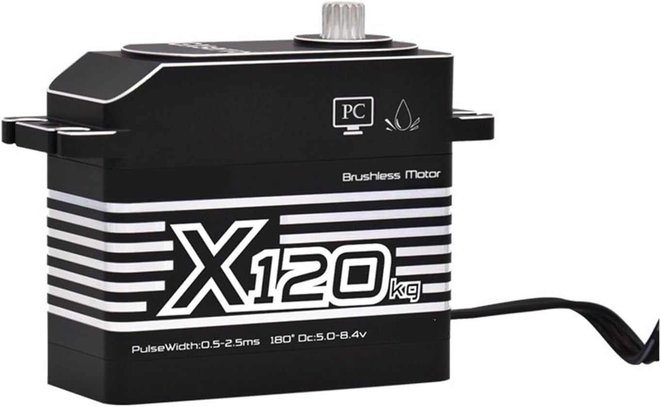 Brushless 120KG High Torque High Pressure CNC Aluminum Shell Metal Gear Waterproof Servo Suitable for 1/5