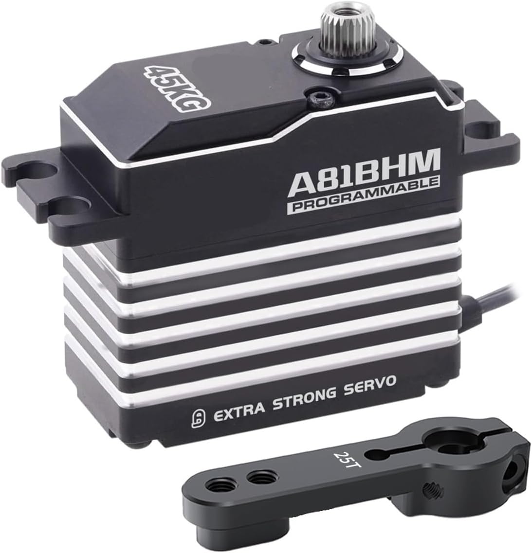 Programmable A81BHM Steel Gear 45KG Torque High Speed ​​Brushless Servo for 1/8 Scale(A81BHM 45kg Servo)