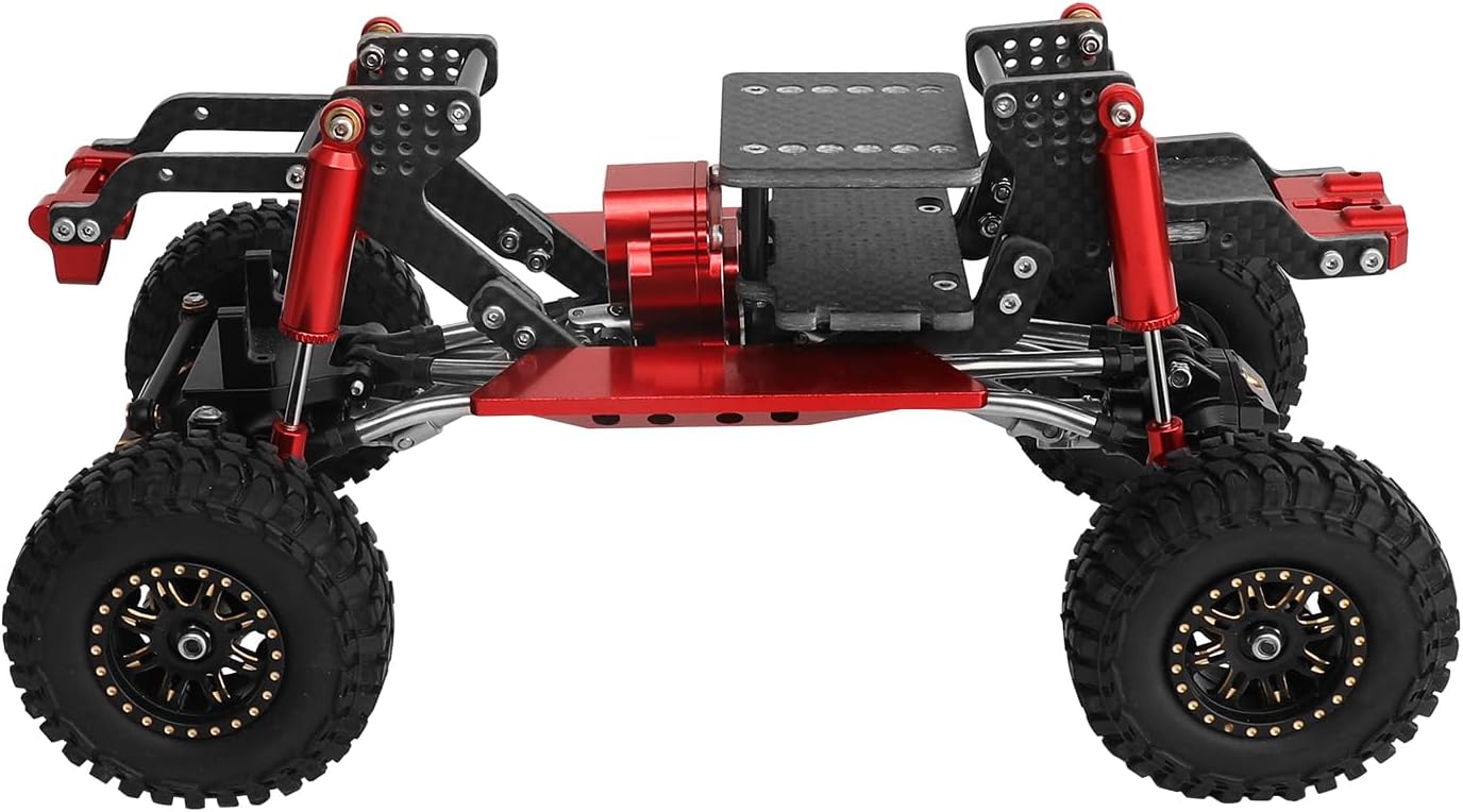Ascent 18 Metal & Carbon Fiber Chassis Frame Assembled Kit with Transmission Axle Wheel Links for 1/18 RC Crawler Redcat Ascent-18 Upgrade