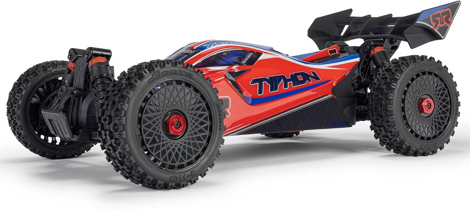 ARRMA RC Car 1/8 Typhon 4X4 223S BLX BRUSHLESS Buggy RTR (Battery and Charger Not Included) with DSC RED/Blue, ARA4306V4T3