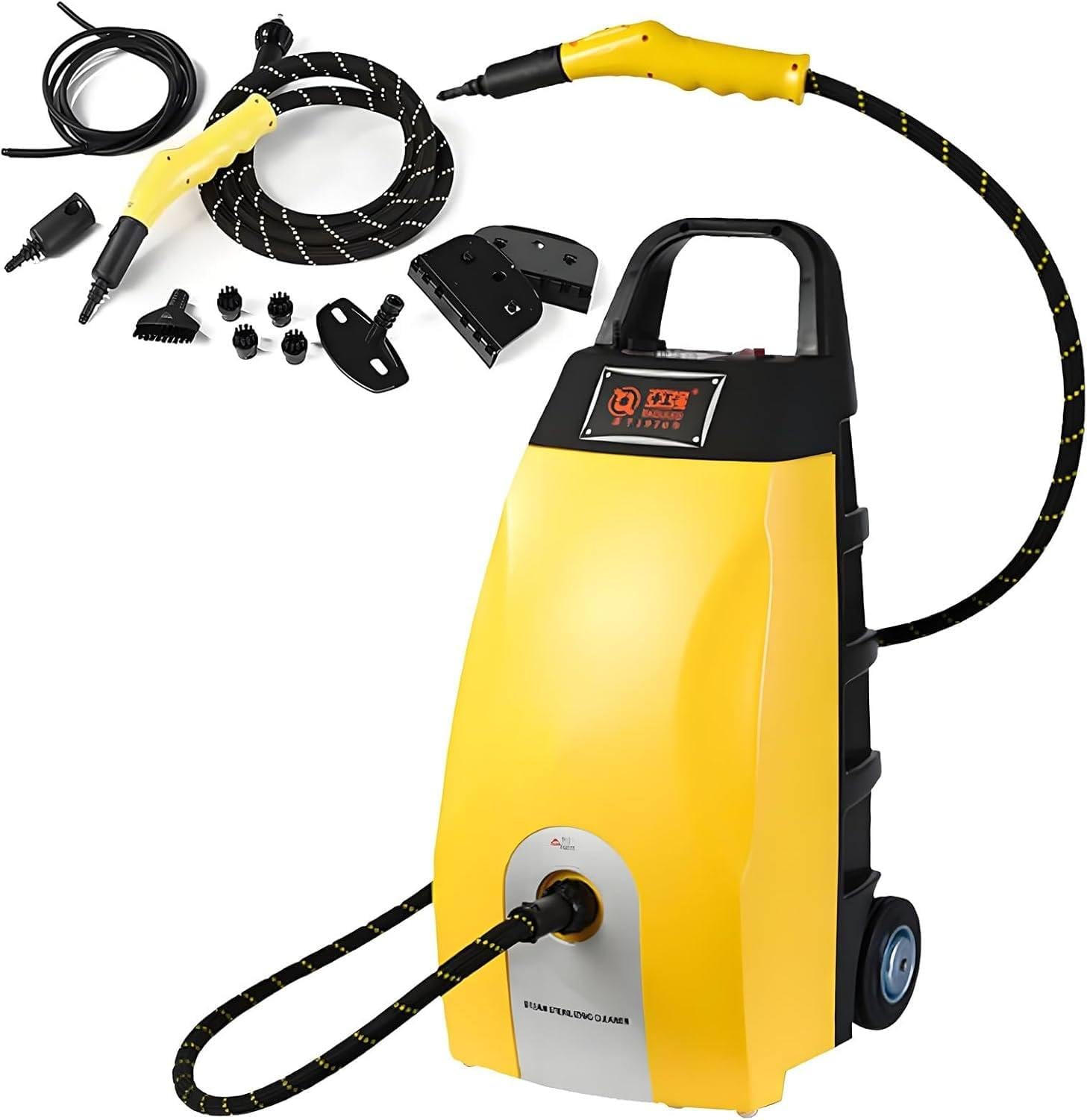 2500w Multi-purpose High Temp Steam Wash, 15s Fast Heat Up, With 6 Accessories, 3.5l High Pressure Steam Cleaner, Continuous Steam Output, For Home, Car, Range Hood, Air Conditioner Yellow
