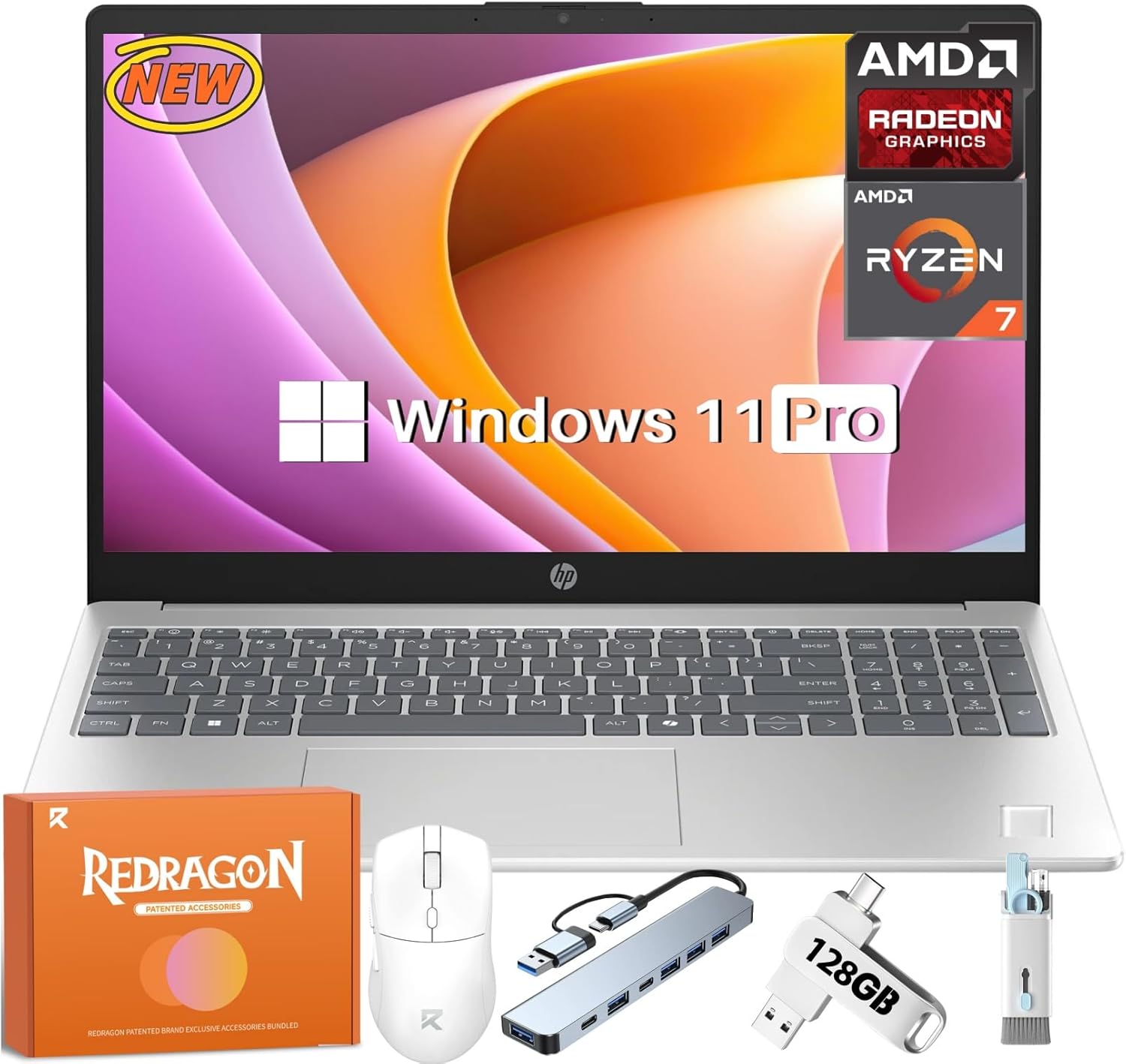 HP 2025 Touchscreen Laptop, AMD Ryzen 7 7730U (Beat i7-1355U), 15.6