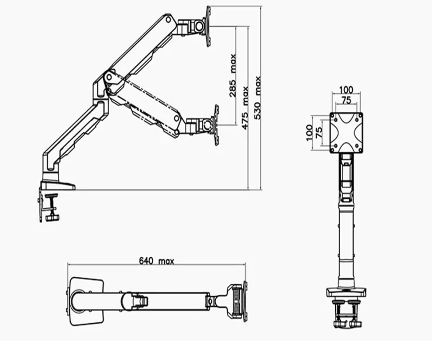 G55 Mechanical Spring 27-inch-45-inch 42-inch Large Dual-Screen Monitor Desktop Stand 360 Rotation 5-16 kg Ultra-Wide Screen Curved Screen USB