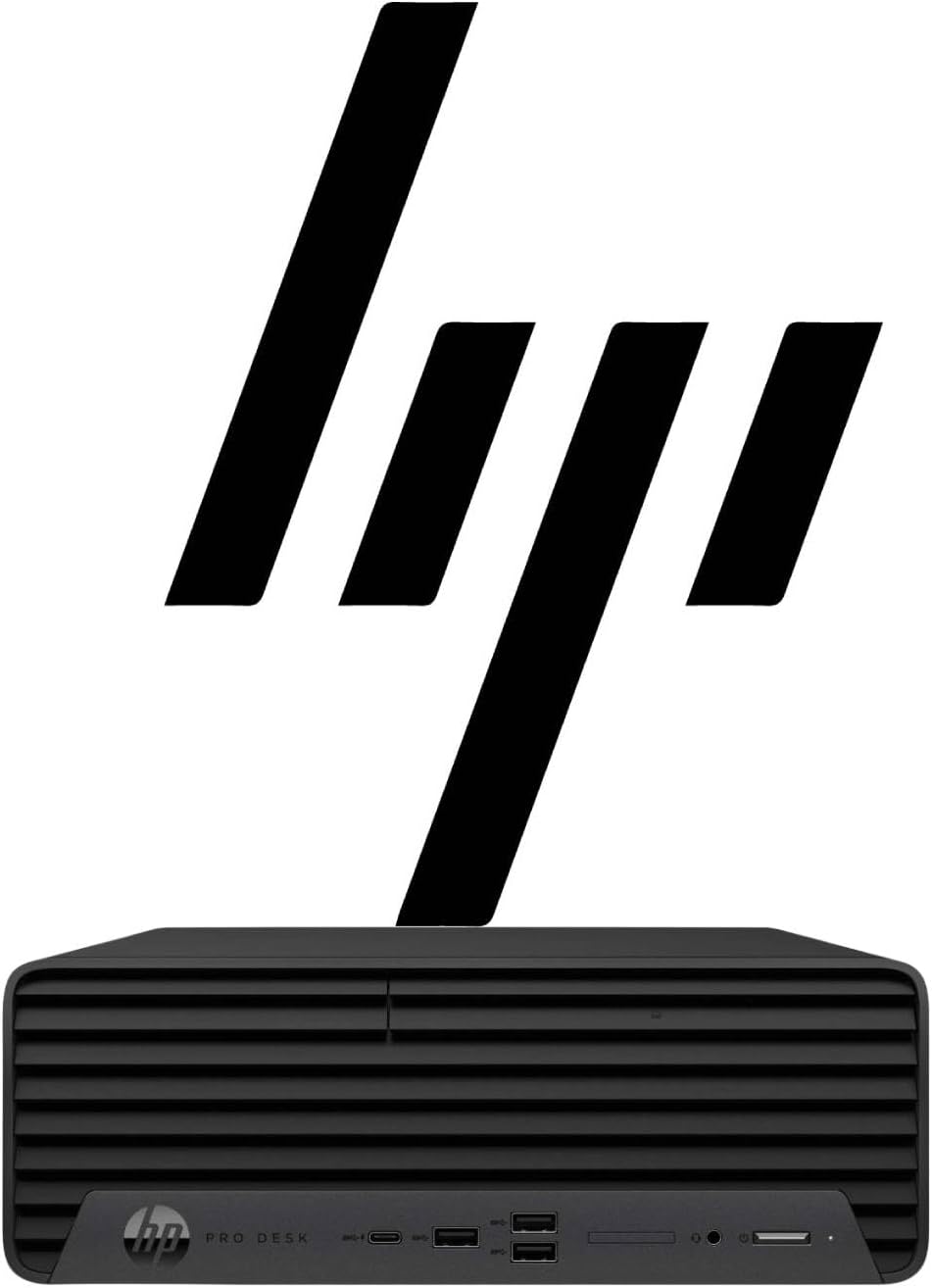 HP 2025 ProDesk 400 G9 Business SFF Desktop Computer, Intel CPU, 16GB RAM, 256GB PCIe SSD, Ultra-Quiet Design, Dual 4K Display Support, USB-C, HDMI, RJ-45, Wi-Fi, KB & Mouse, Windows 11 Pro