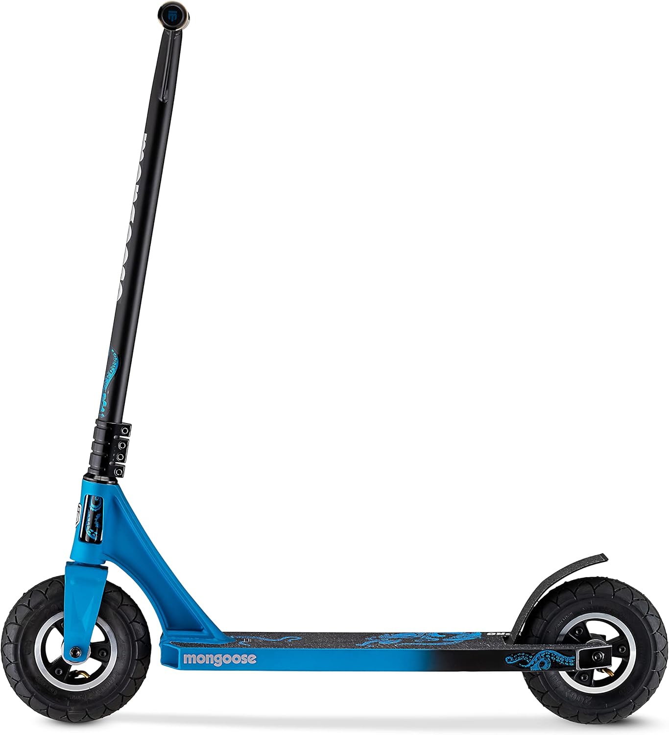 Mongoose Tread Kids and Adult Freestyle Dirt Scooter, 200mm Big Air Filled Tires, Great for Dirt and Gravel, Ages 8 Years and Up, Max Rider Weight 220 Pounds
