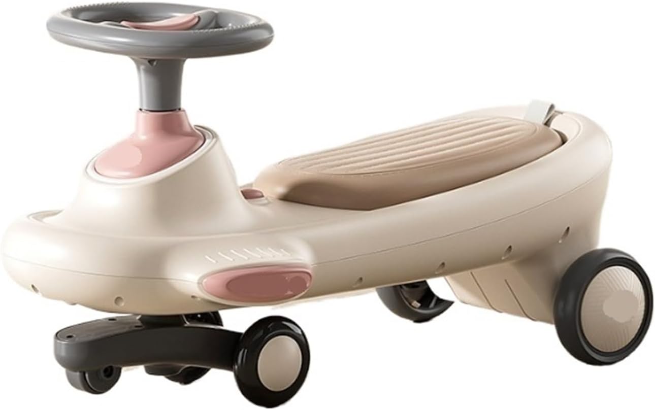 Wiggle cart Swing Car for Kids Ride On Toys Under Seat Storage Silent Wheels, for Boys Girls Indoor Outdoor Play(Pink)