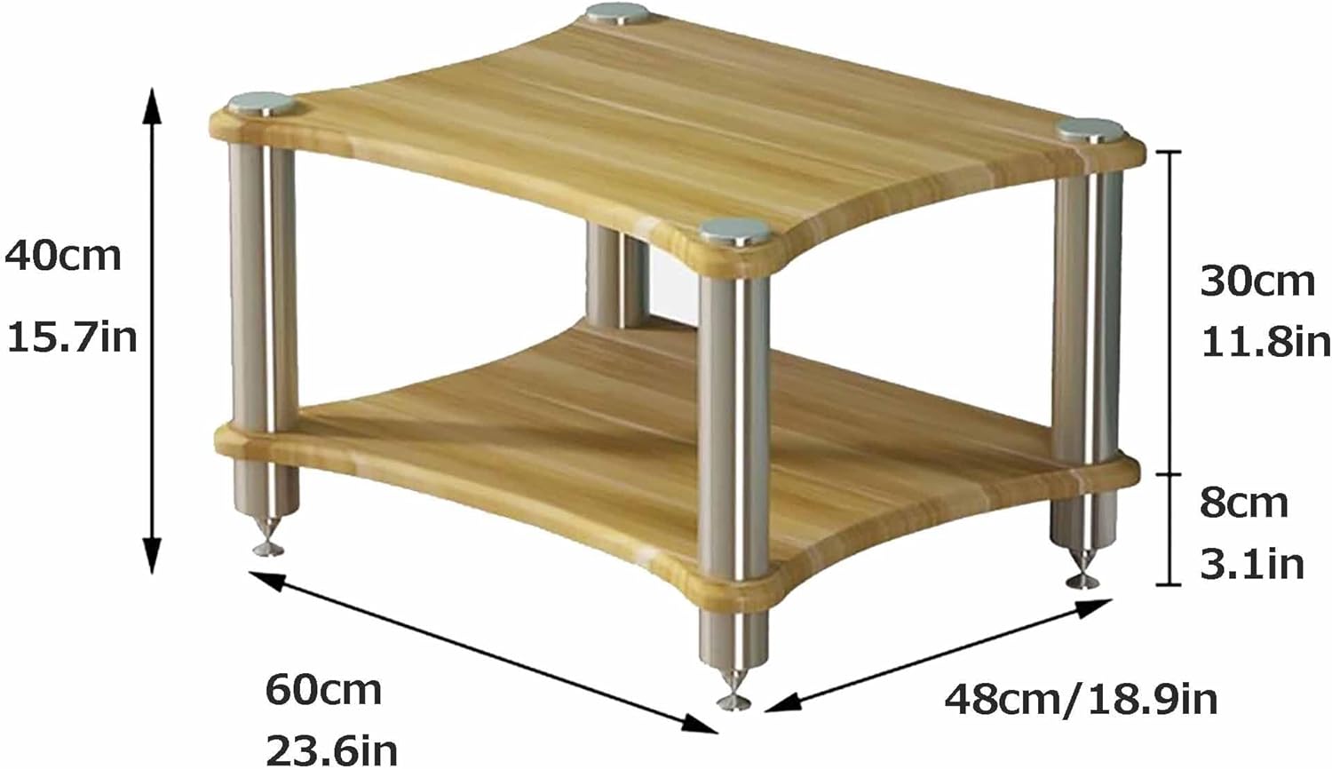 White AV Media Stand - Audio Component Rack for Amplifiers & Stereo Systems