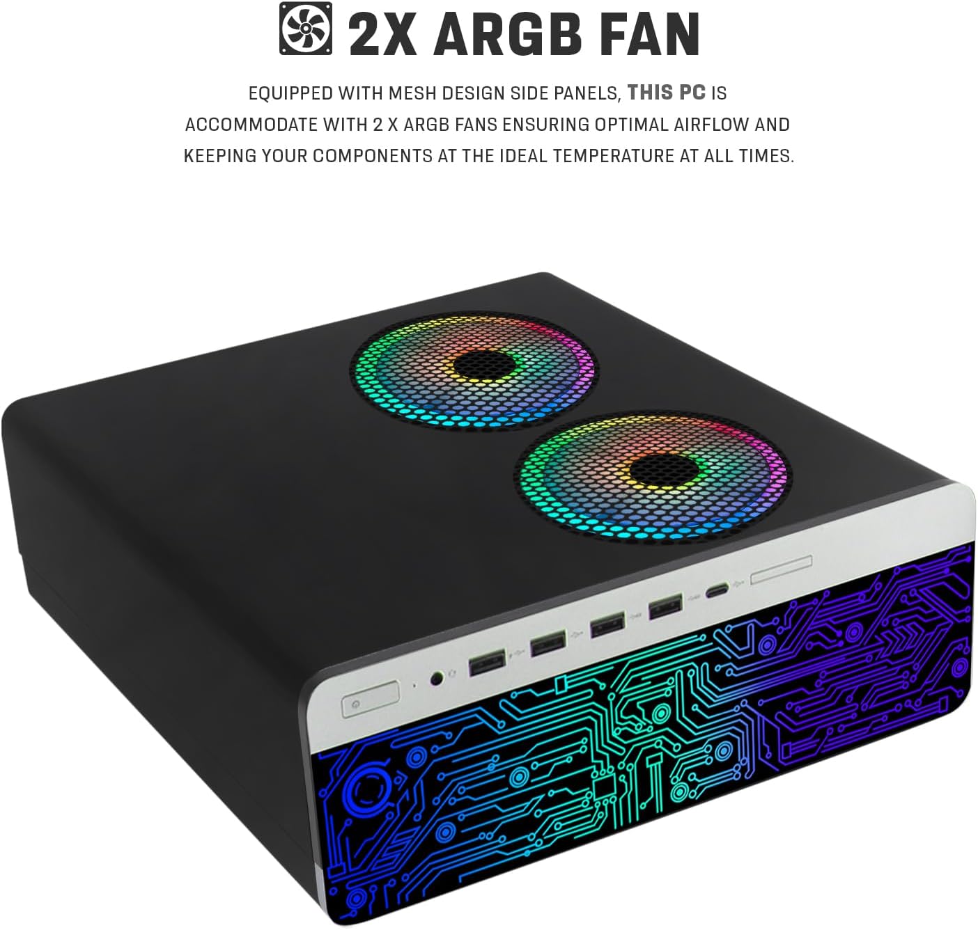 TechMagnet HP G3 Desktop PC Intel i3, 32GB RAM, 1TB SSD, RGB Speaker, RGB Keyboard with AI-Enabled Copilot Key Mouse, 2X ARGB Fan WiFi, Windows 11 (Renewed)