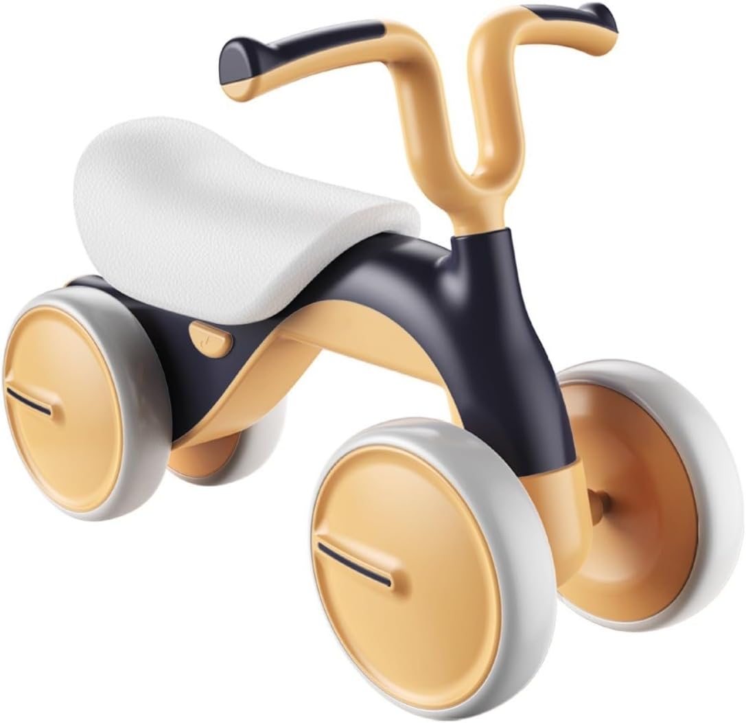 Baby Balance Bike No Pedal 4-Wheel First Bike with Stylish Handle Sturdy & Safe Design for Kids(Purple)