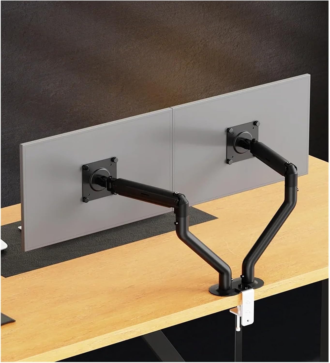 Adjustable monitor arm for 17 to 32-inch cooling desktop computer monitors(Black Upgrade)